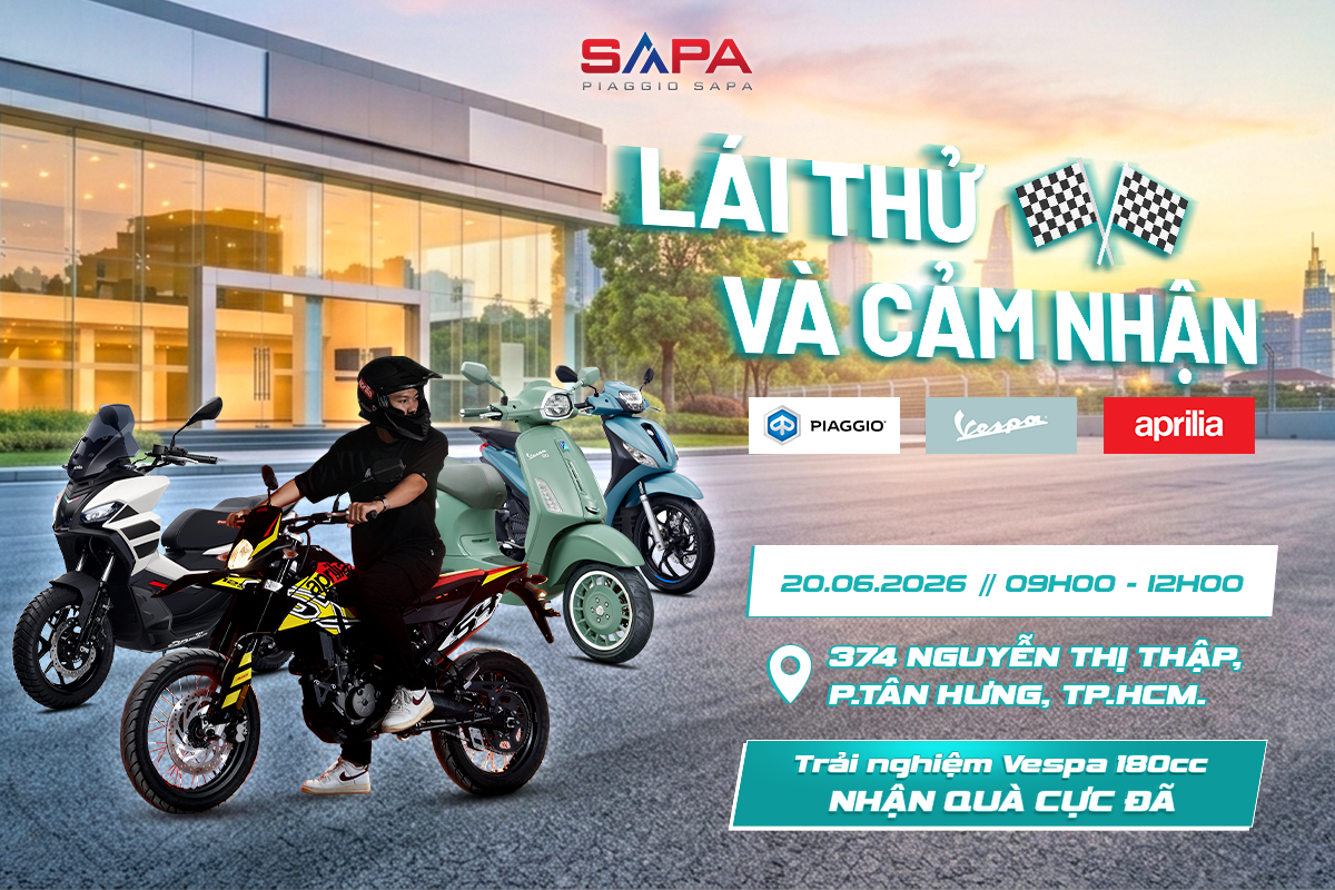 Lái thử và cảm nhận Vespa 180cc 20.06.2026
