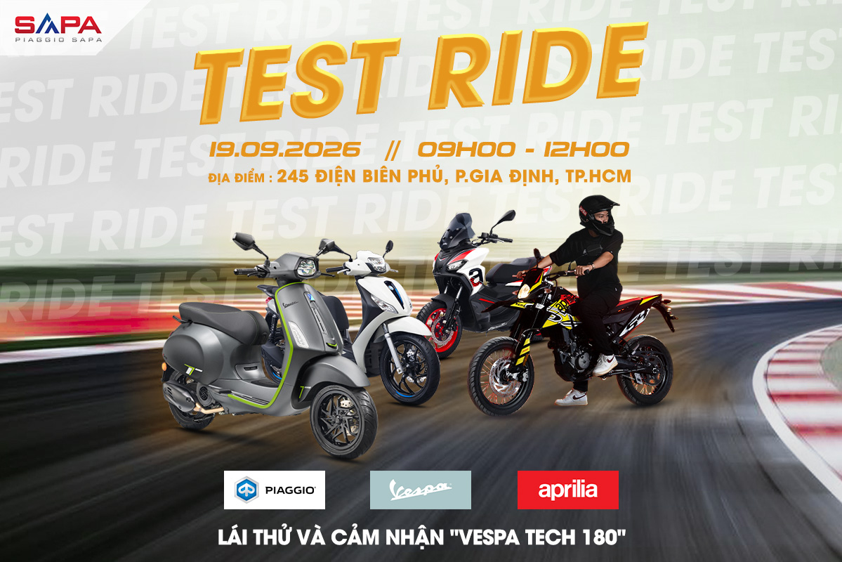 Trải nghiệm lái thử Vespa Sprint Tech 180 19.09.2026
