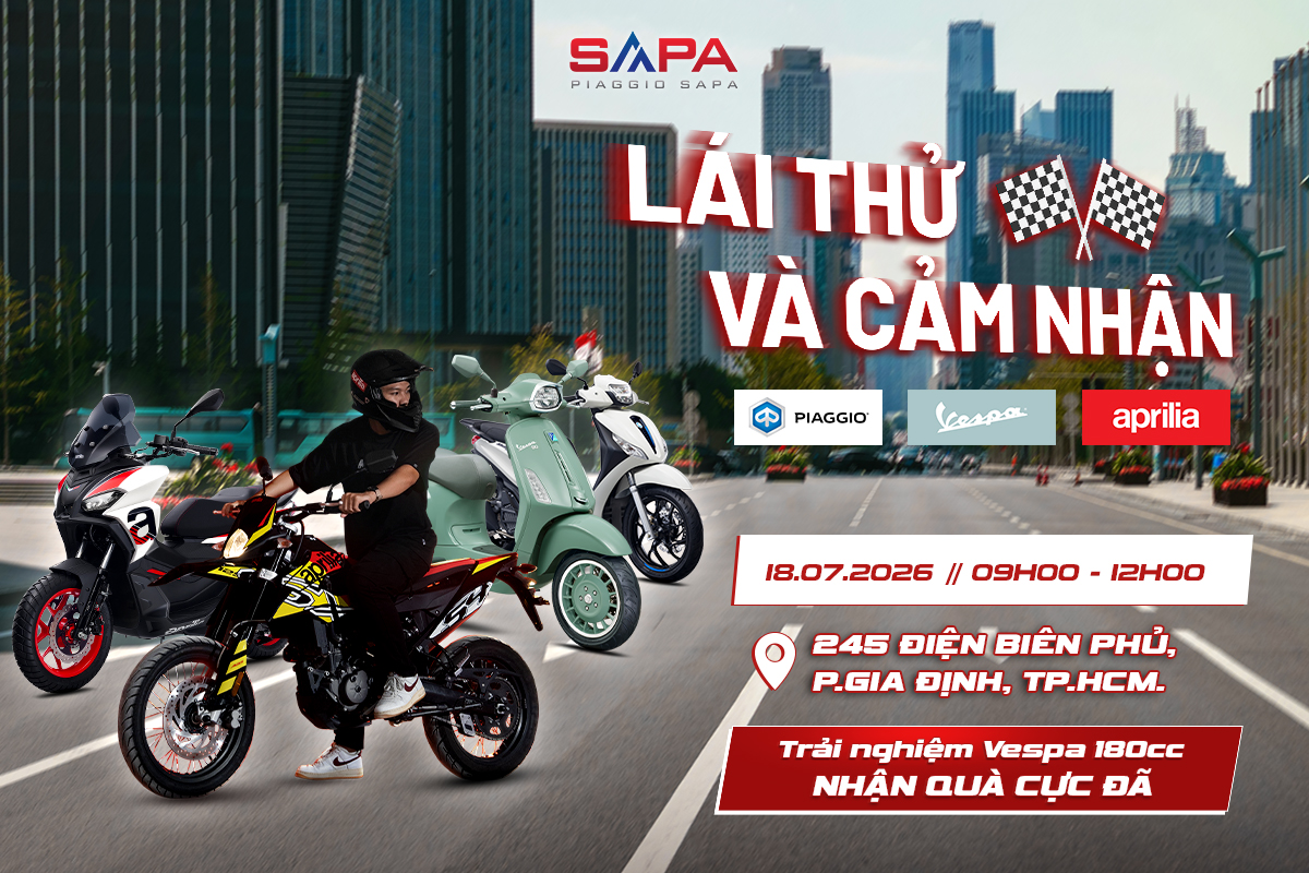 Lái thử và cảm nhận Vespa Sprint 180cc - 18.06.2026
