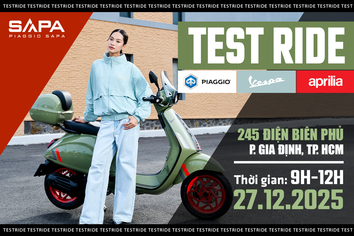 Đăng ký lái thử Vespa, Piaggio, Aprilia nhận quà cực đã 27.12.2025