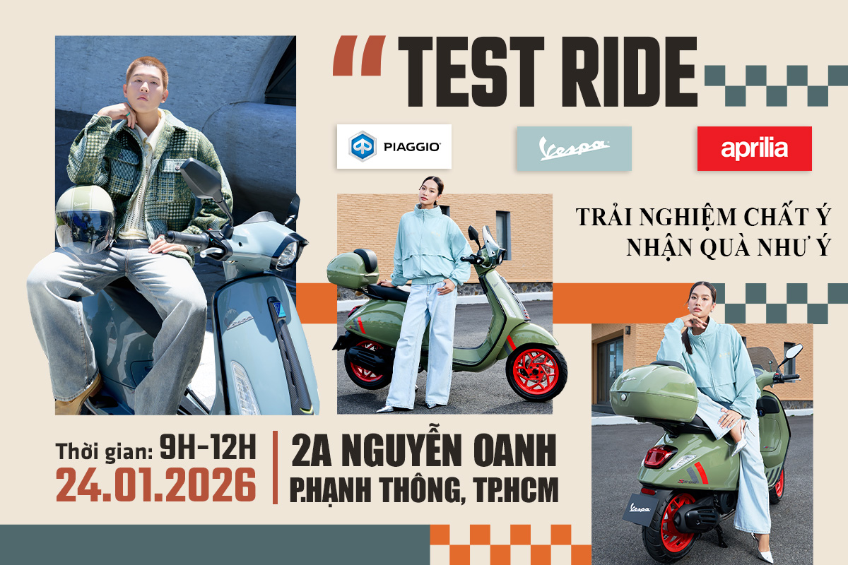 Trải nghiệm lái thử Vespa Piaggio Aprilia 24.01.2026