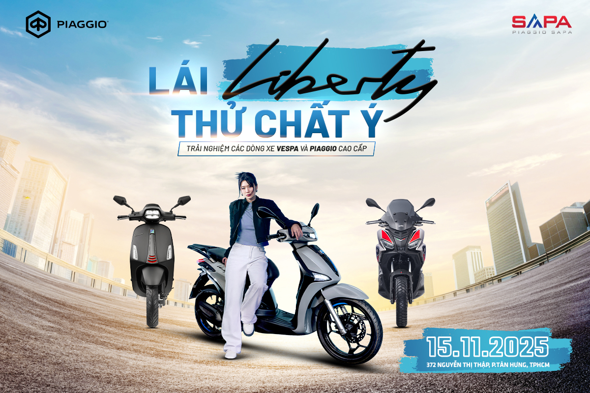 Trải nghiệm lái thử Liberty, Vespa, Aprilia, nhận ưu đãi cực lớn mua xe 15.11.2025
