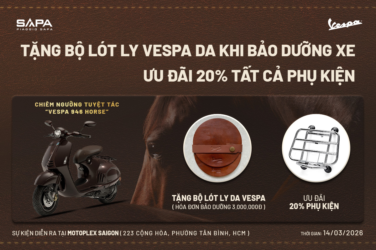 Nhận ưu đãi đặc quyền khi bảo dưỡng Vespa và Piaggio ngày 14.03.2026