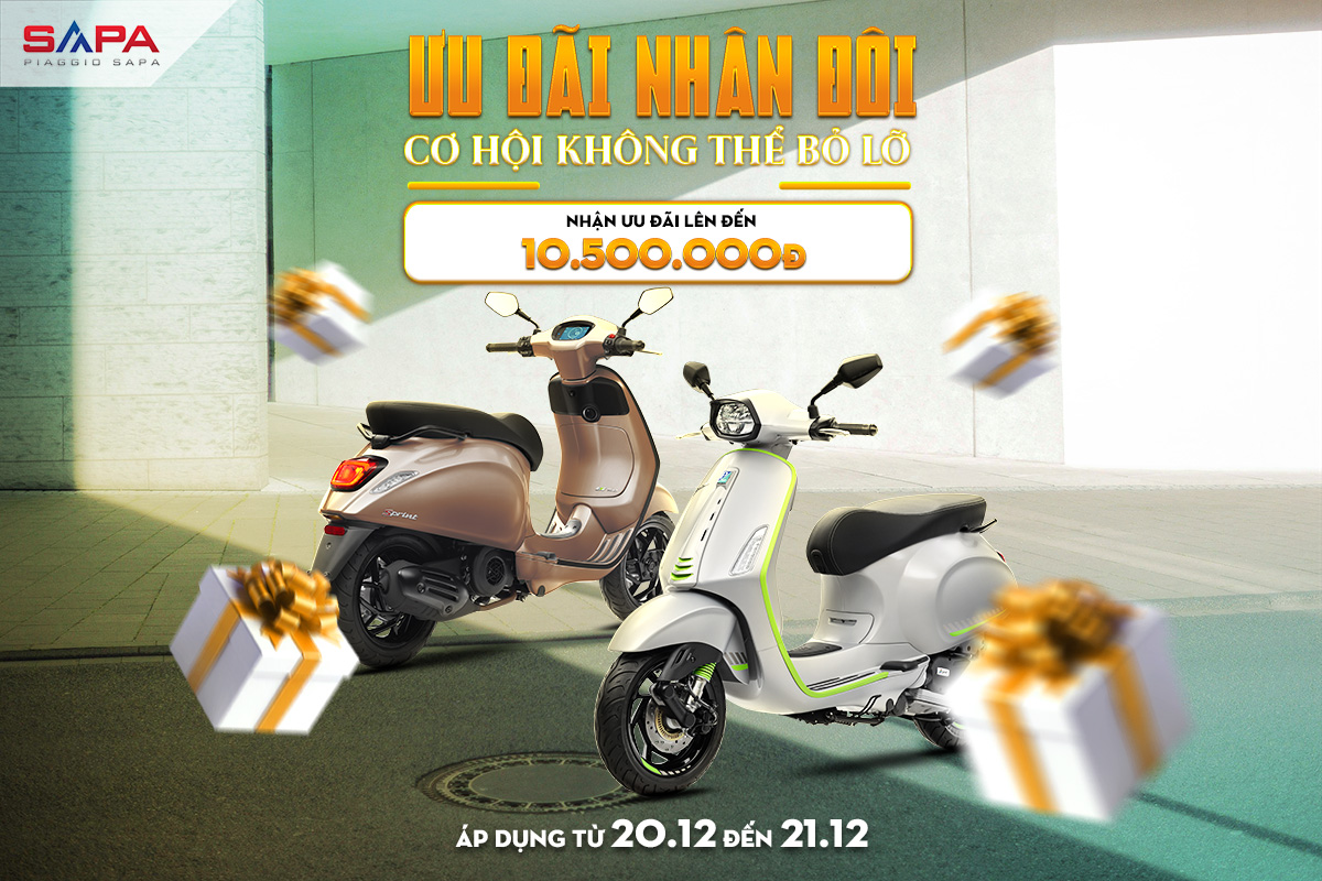 Lễ hội mua Vespa và Piaggio trong 2 ngày 20 và 21.12.2025