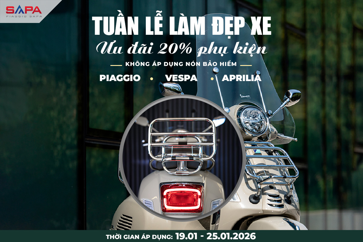 Tuần lễ làm đẹp xe giảm ngay 20% phụ kiện từ 19.01 đến 25.01