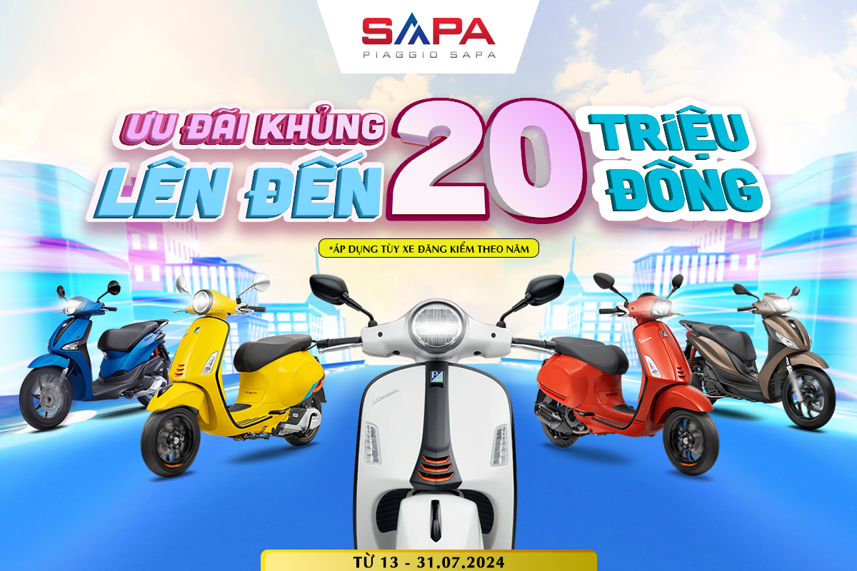 Ưu đãi lên đến 30tr khi mua Vespa tại Piaggio Sapa