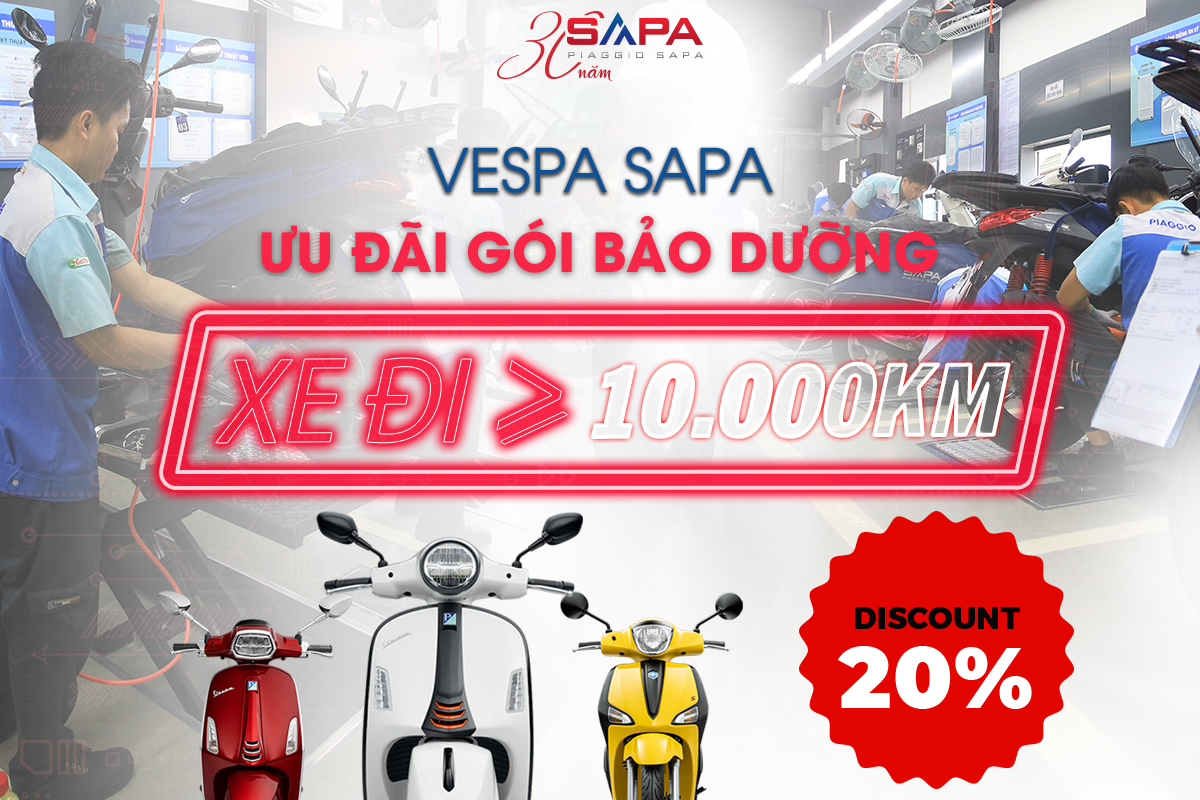 Giảm 20% cho gói bảo dưỡng toàn phần dành cho xe đi trên 10.000km