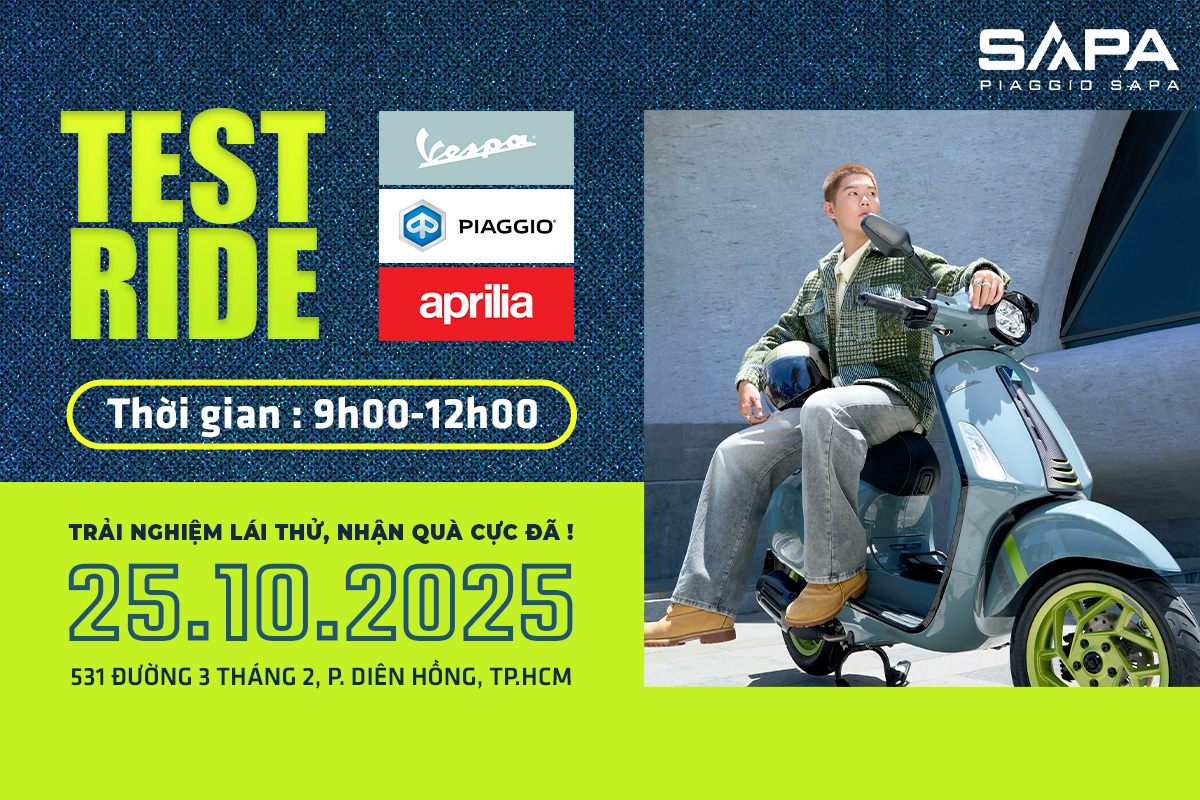 Cơ hội vàng mua Vespa khi đky Test Ride Vespa 25.10.2025
