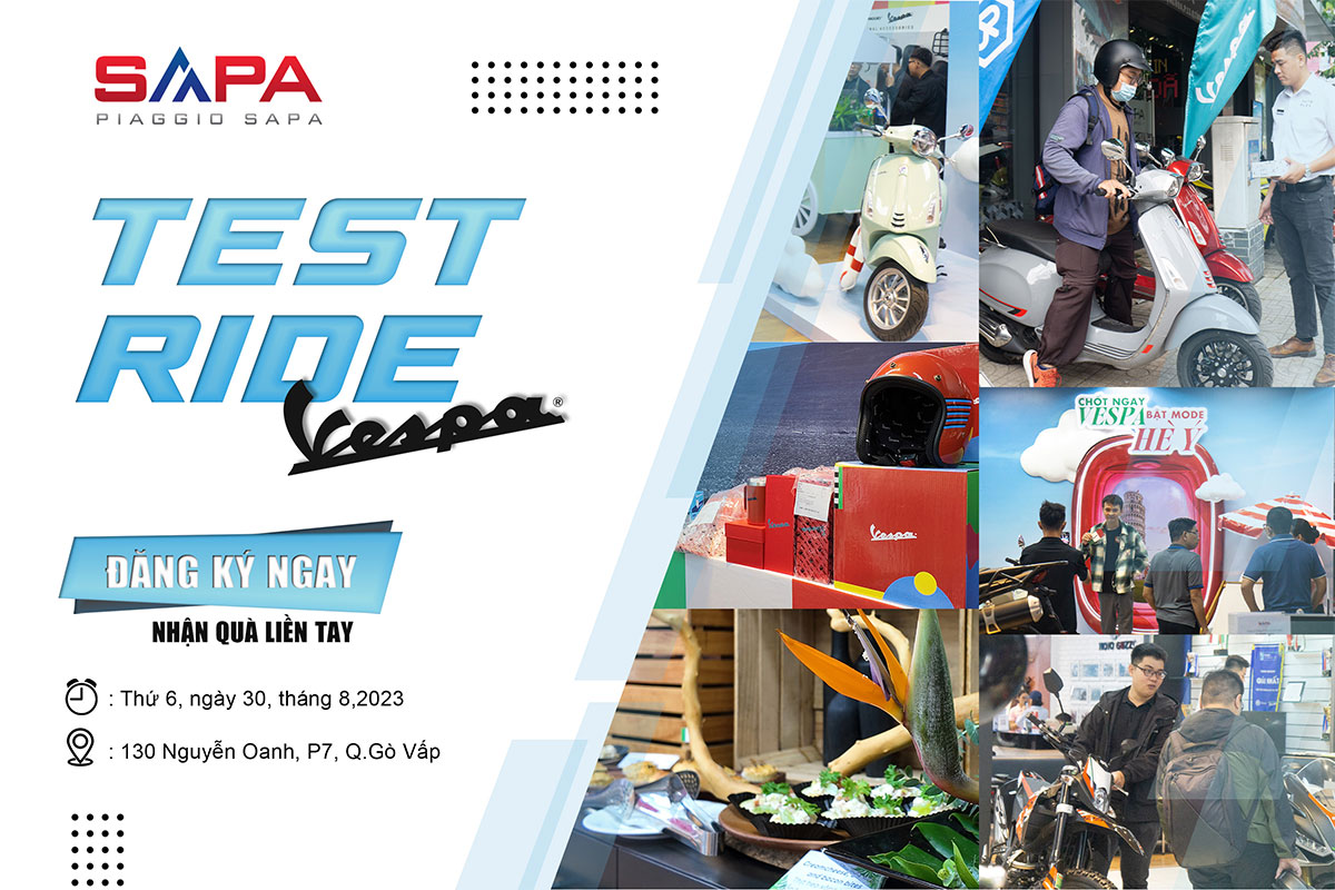 Ưu đãi 30-08, Test Ride Vespa nhận quà thả ga