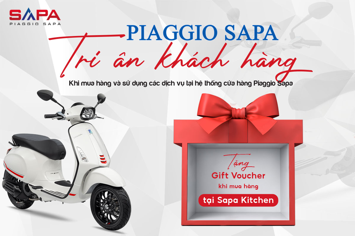 Bảo dưỡng Vespa tặng Voucher mua sắm lên đến 500K