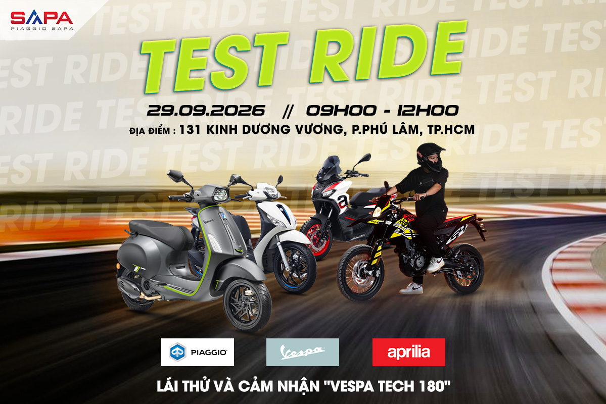 Lái thử và cảm nhận Vespa Sprint Tech 180 ngày 29.09.2026