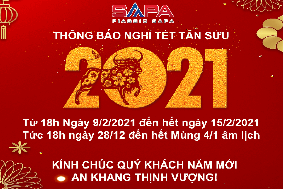 Thông báo nghỉ tết Tân Sửu 2021