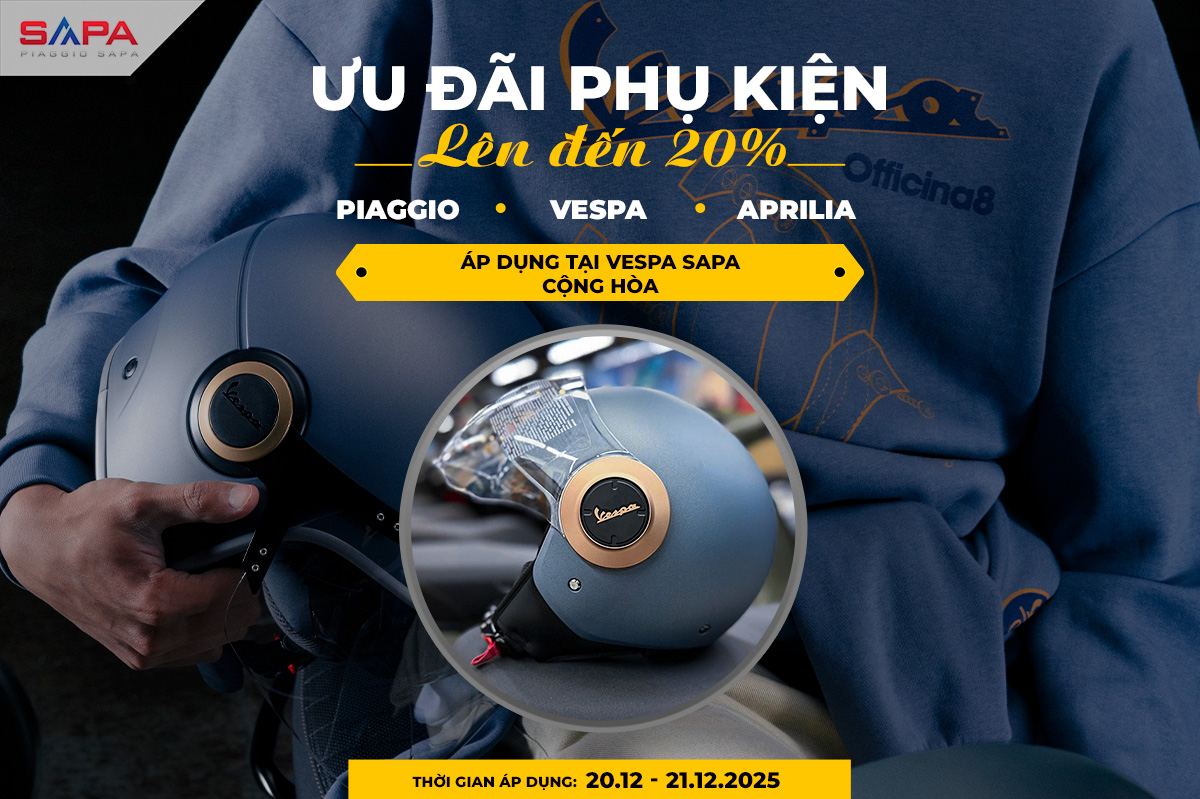 Cơ hội vàng mua phụ kiện Vespa chính hãng ngày 20.12