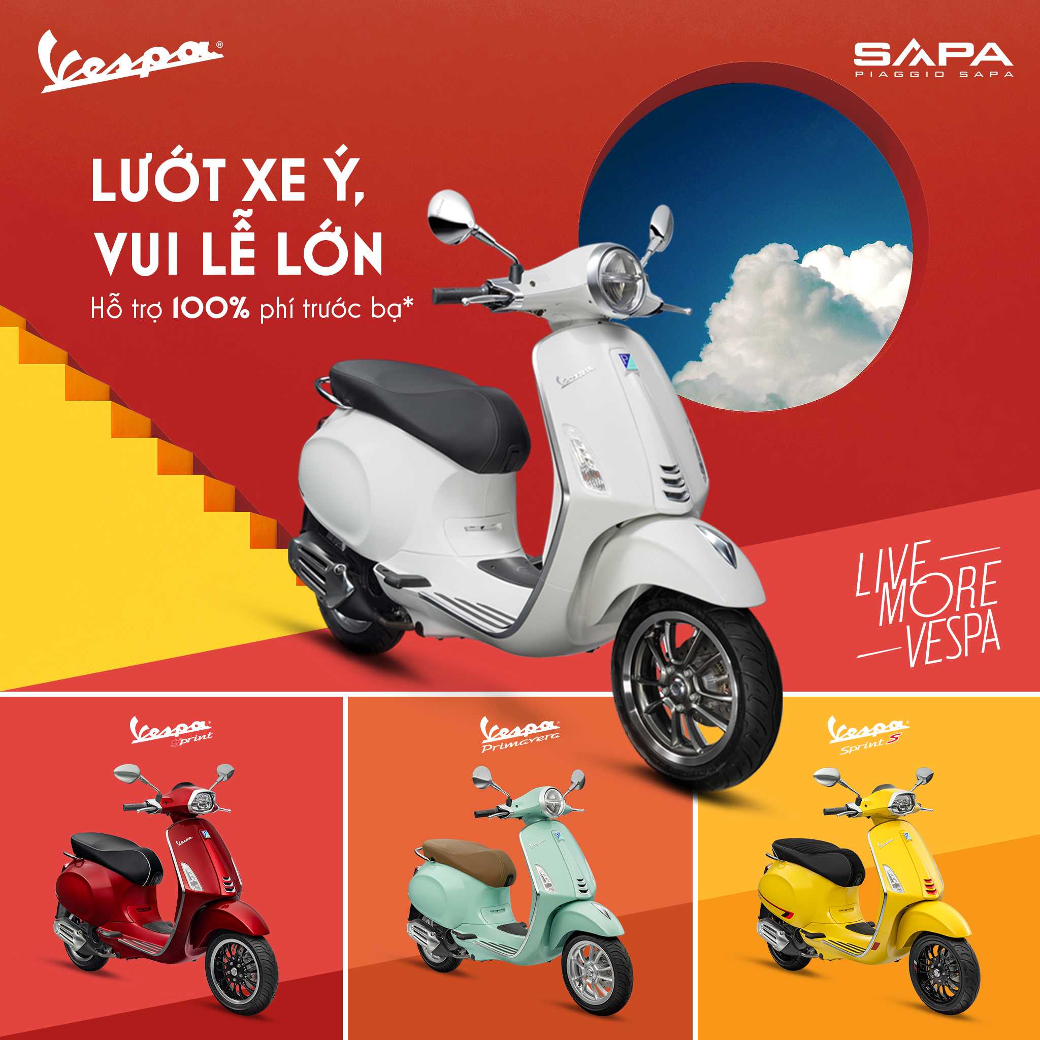 LƯỚT VESPA - VUI LỄ LỚN - MIỄN PHÍ TRƯỚC BẠ