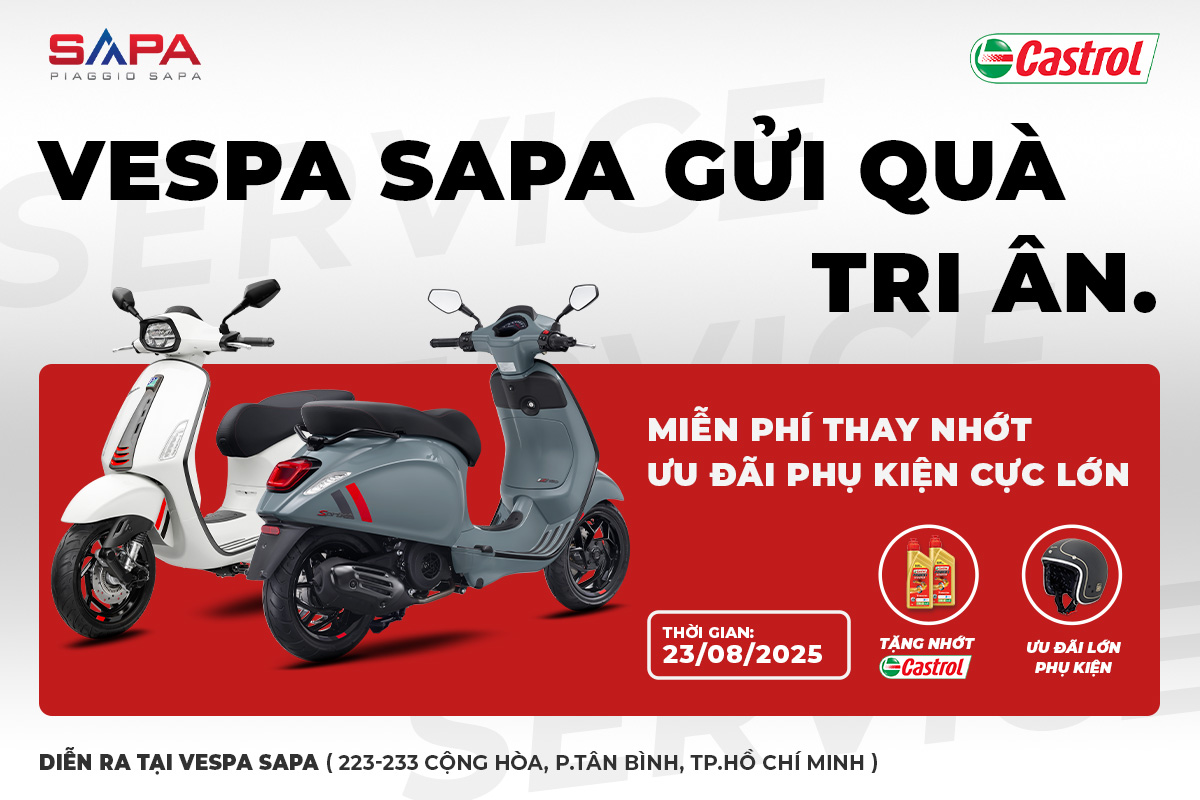 Vespa Sapa tri ân khách hàng, miễn phí thay nhớt máy