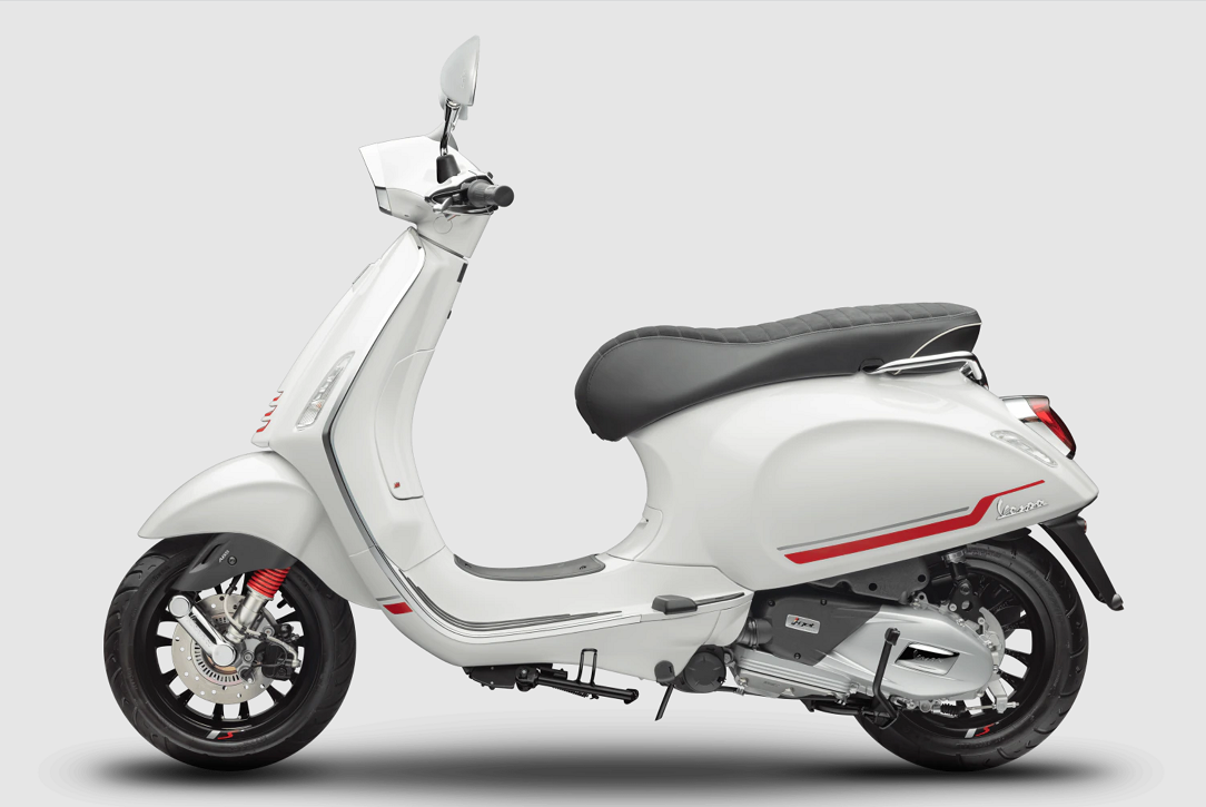 Xe vespa màu trắng độ vespa trắng viền đen độc đáo