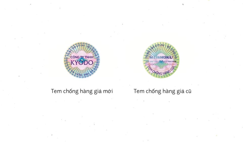 MEISHOKU THAY ĐỔI TEM CHỐNG HÀNG GIẢ
