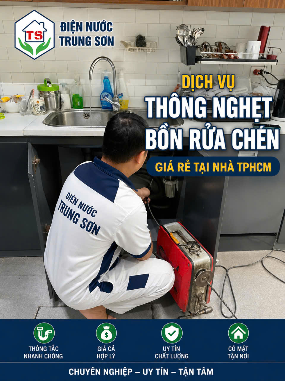 Dịch Vụ Thông Nghẹt Bồn Rửa Chén Tại Nhà TPHCM Giá Rẻ – Uy Tín, Nhanh Chóng