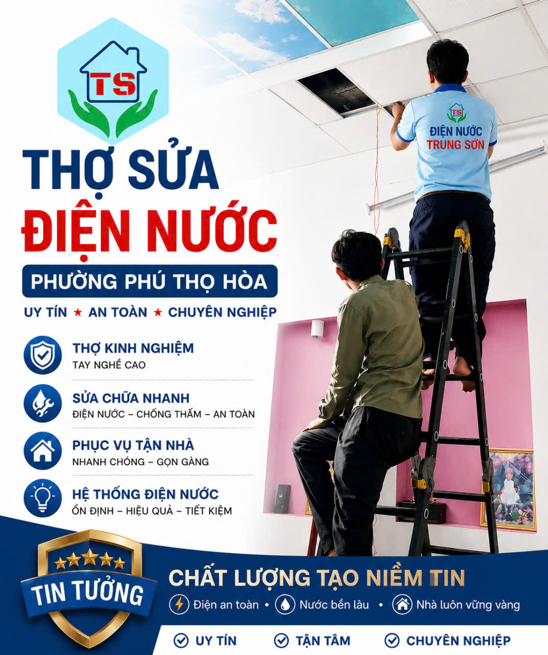Thợ Sửa Điện Nước Tại Nhà Phường Phú Thọ Hòa – Chuyên Nghiệp, Bảo Hành Dài Hạn