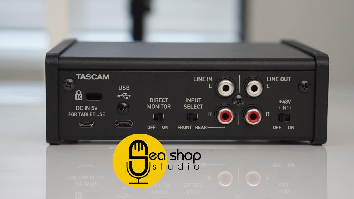 mat sau cua sound card thu am tascam us1x2HR sea studio