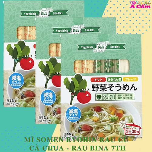 Mì Somen Ryohin Vị Cà chua - Rau bina 180gr Cho Bé 7m Shop Baby A Cẩm Mì Somen Ryohin Vị Cà chua - Rau bina 180gr Cho Bé 7m Shop Baby A Cẩm