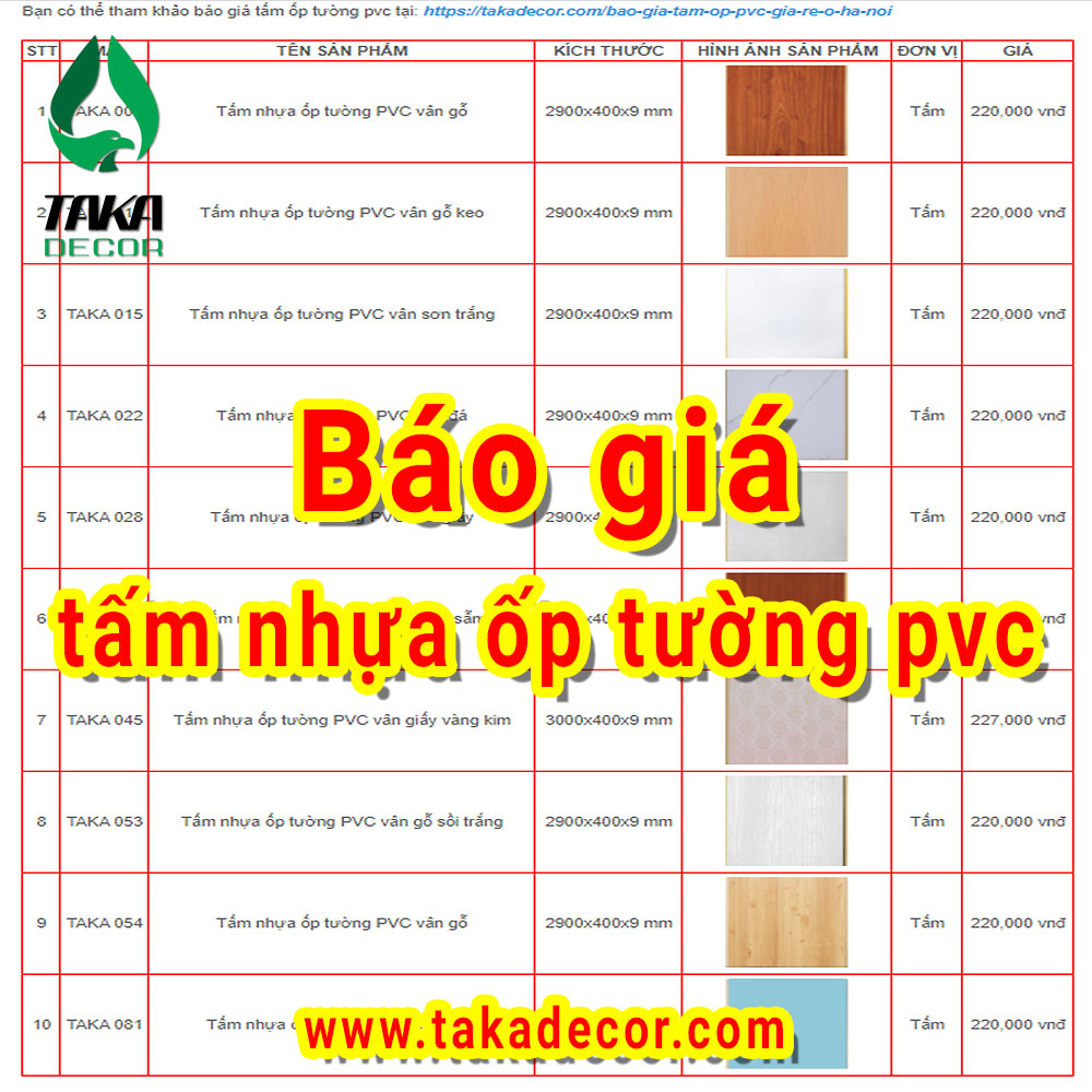 Báo giá tấm nhựa ốp tường và trần giá rẻ ở hà nội