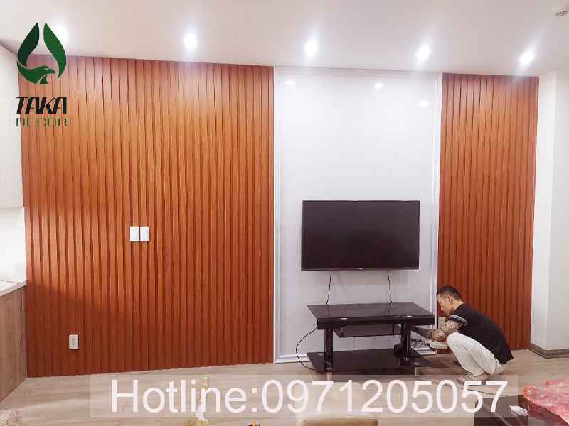 Dịch vụ ốp tường quán cà phê lam sóng pvc