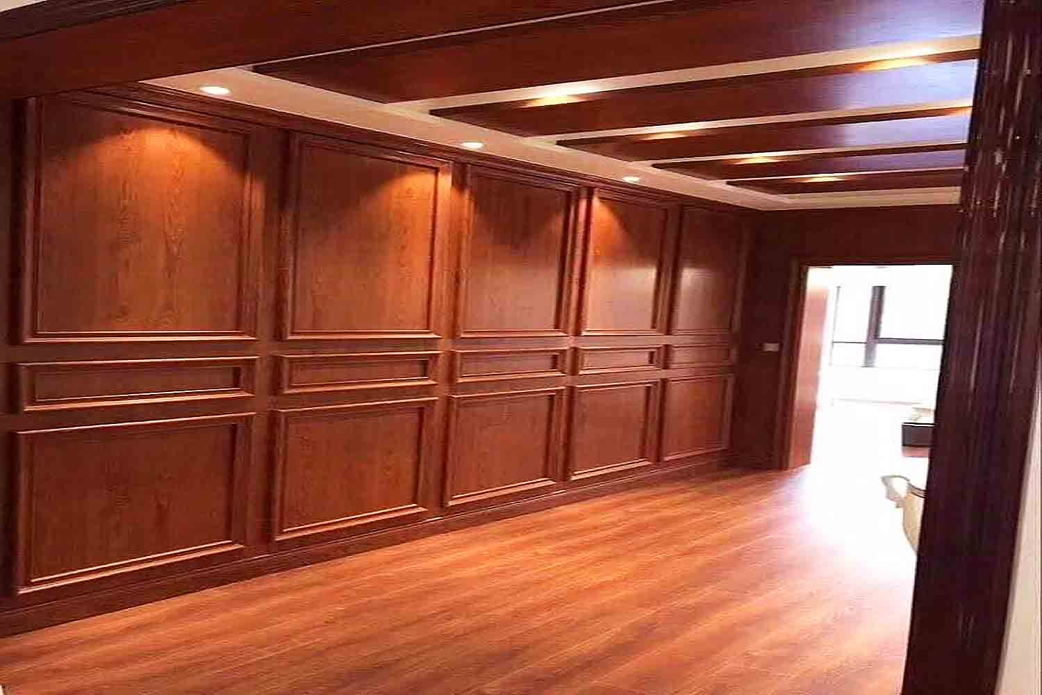 Công trình sử dụng tấm ốp tường pvc vân gỗ sẫm