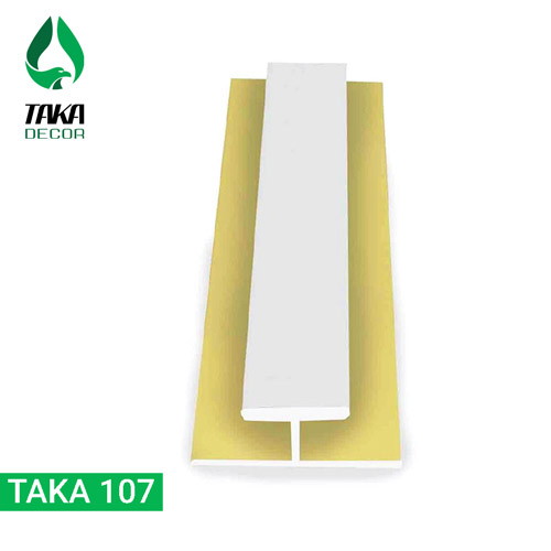 nẹp T pvc - nẹp trung gian pvc vân sơn trắng mã Taka 107