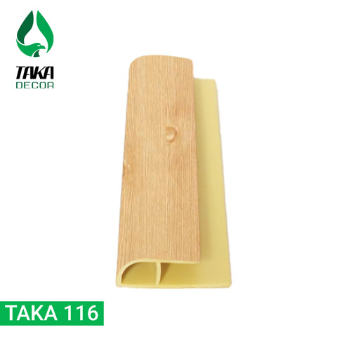 Nẹp kết thúc pvc vân gỗ keo mã Taka 116