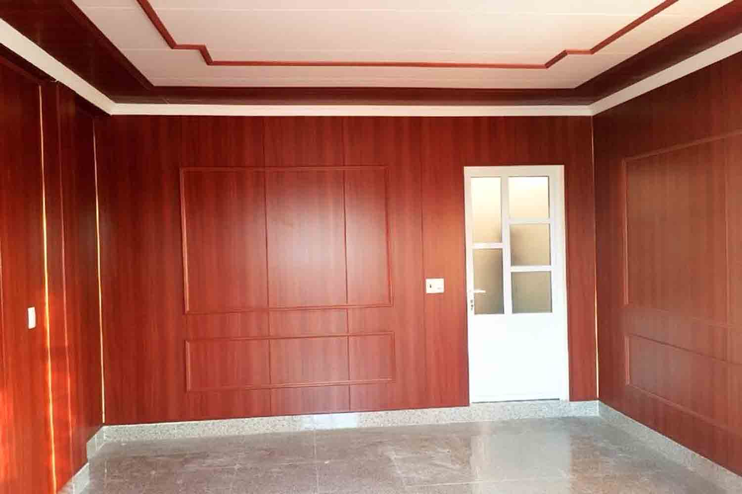 Công trình sử dụng tấm ốp tường pvc vân gỗ sẫm
