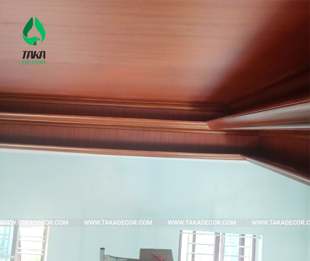 công trình thi công tấm nhựa ốp tường pvc giả gỗ mã Taka