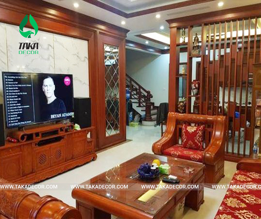 công trình thi công tấm nhựa ốp tường pvc giả gỗ mã Taka