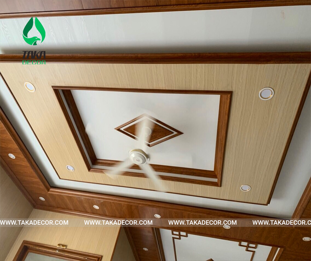 công trình thi công tấm nhựa ốp tường pvc giả gỗ sồi