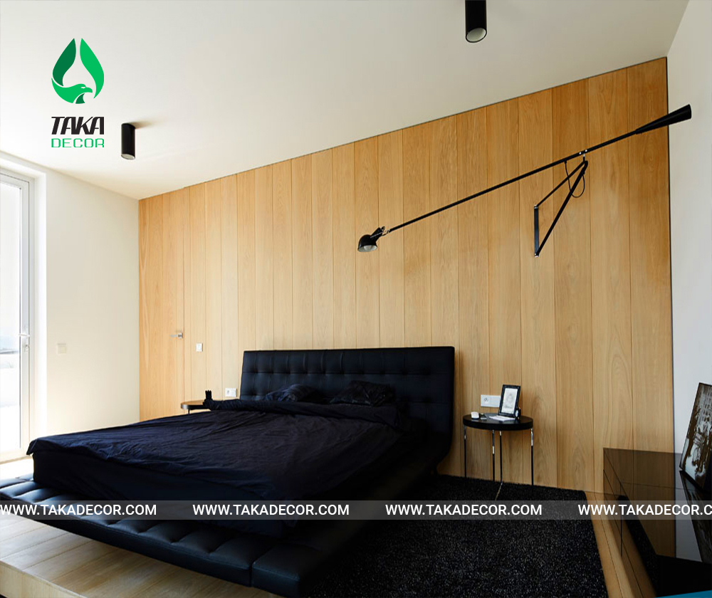 công trình thi công tấm nhựa ốp tường pvc giả gỗ xoan mã Taka 054