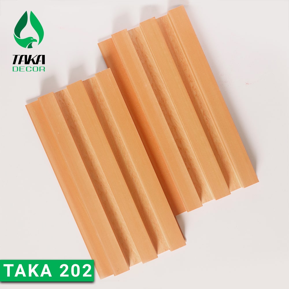 Tấm ốp lam sóng cao PVC vân vàng nâu TAKA 202