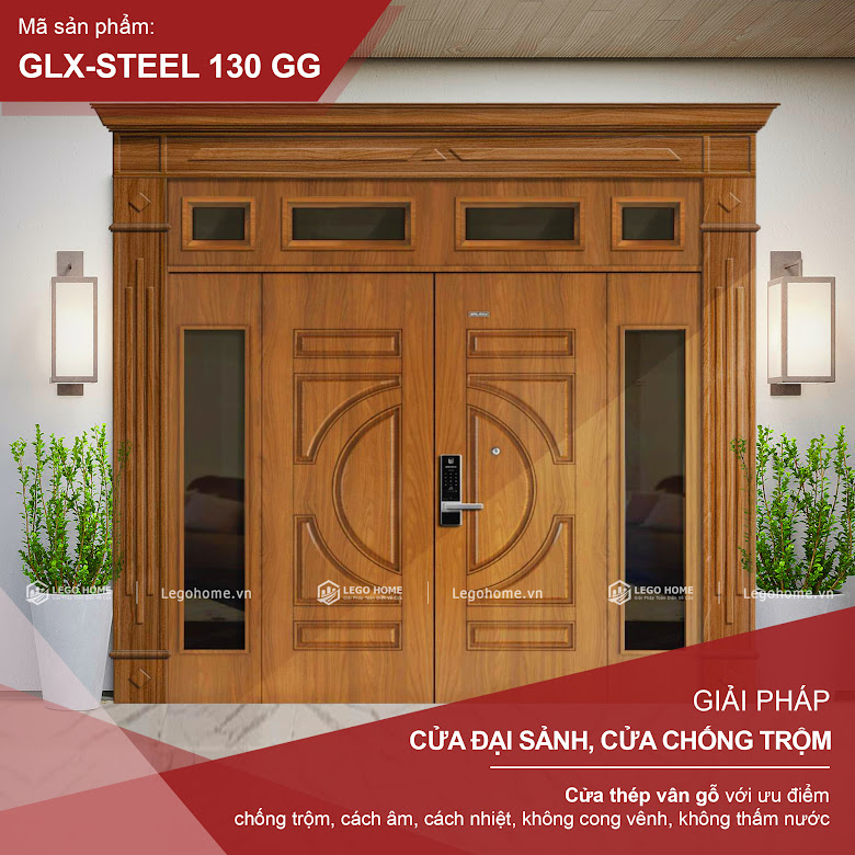 Cửa Thép Vân Gỗ Đại Sảnh