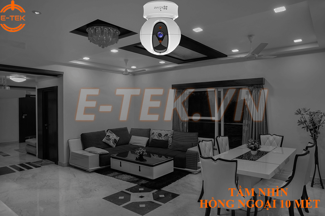 Camera IP WIFI 360 độ Ezviz C6CN có tính năng giám sát hồng ngoại ban đểm rõ nét.