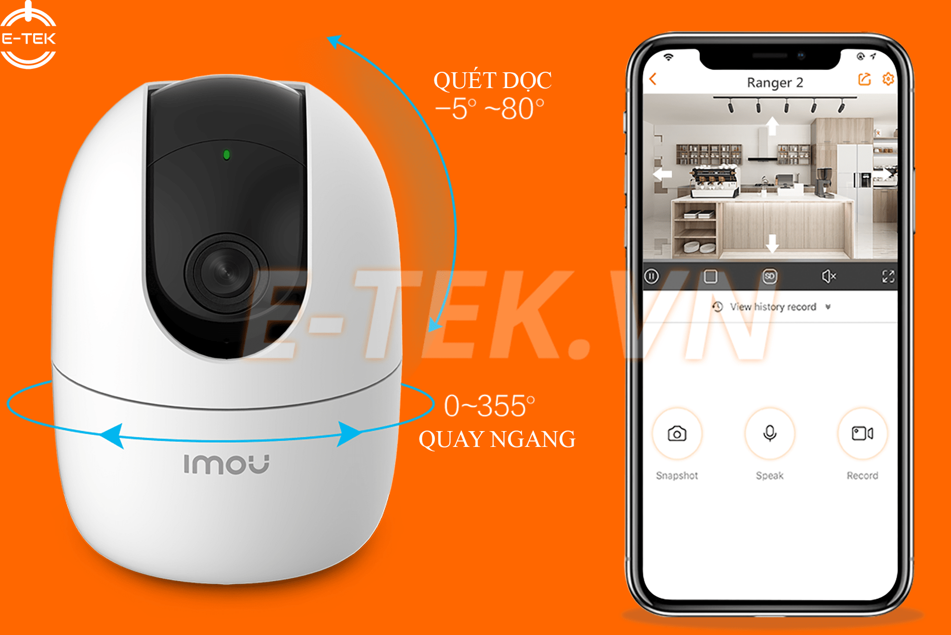 Camera WIFI 360 IMOU A22EP góc quay quét 360 độ