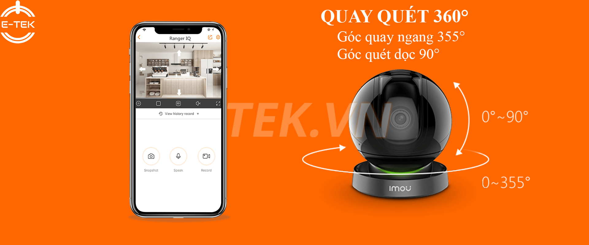 Camera WIFI 360 IMOU A26HP góc quay quét 360 độ