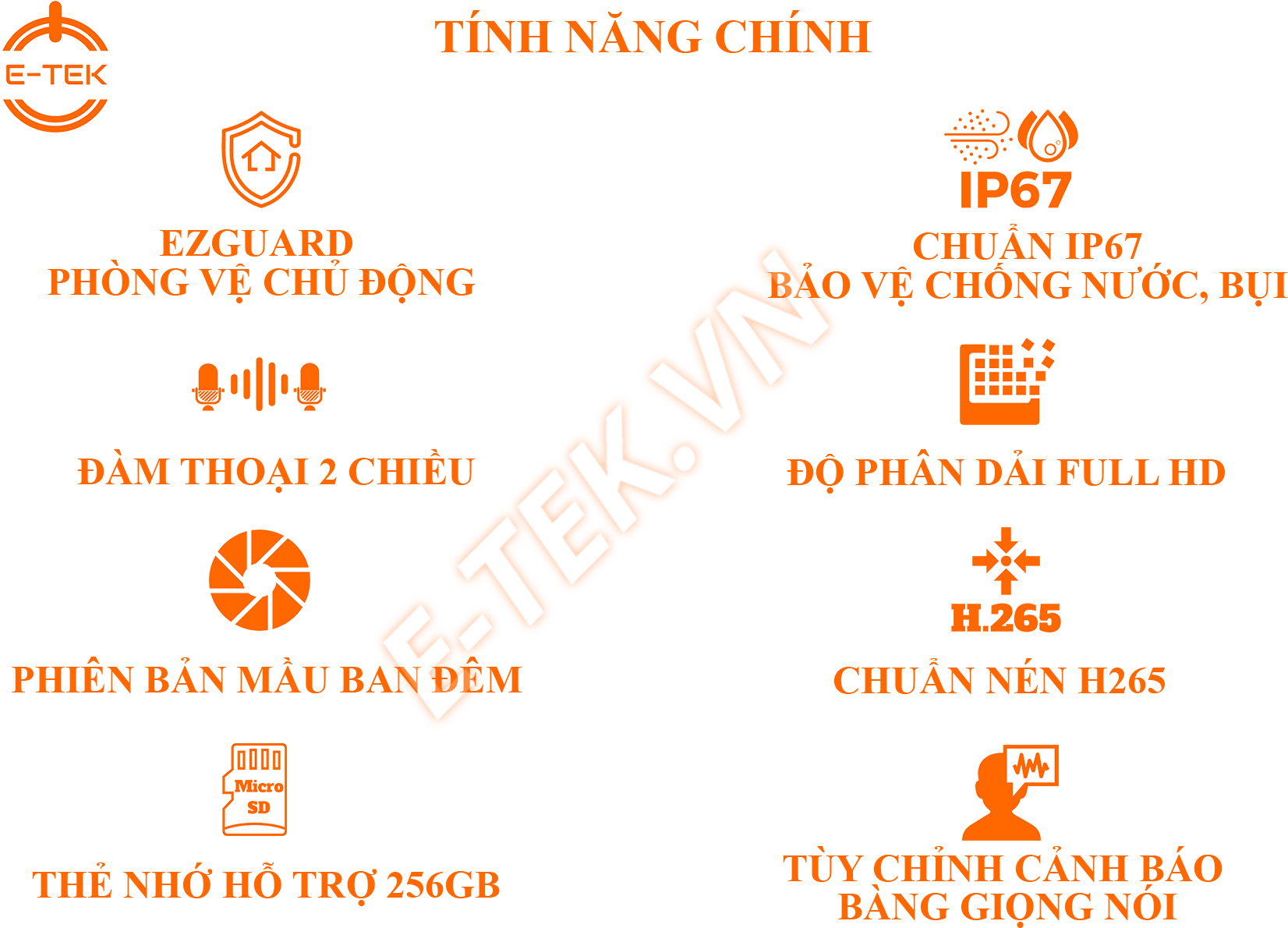 Tính năng chính Camera IP WIF Ezviz ngoài trời C3WN có mầu ban đêm.