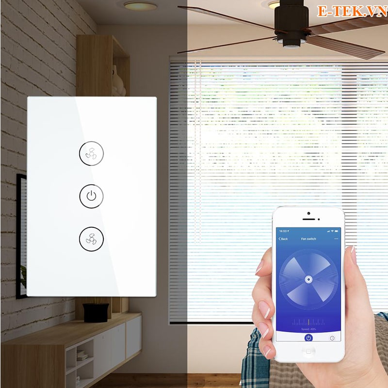 Chiết áp điều khiển quạt trần trên điện thoại di động