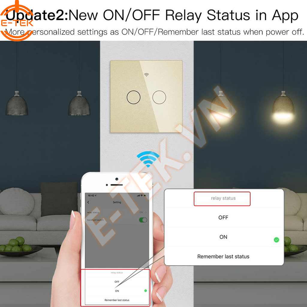 Công tắc thông minh TUYA lưu trạng thái khi mất điện