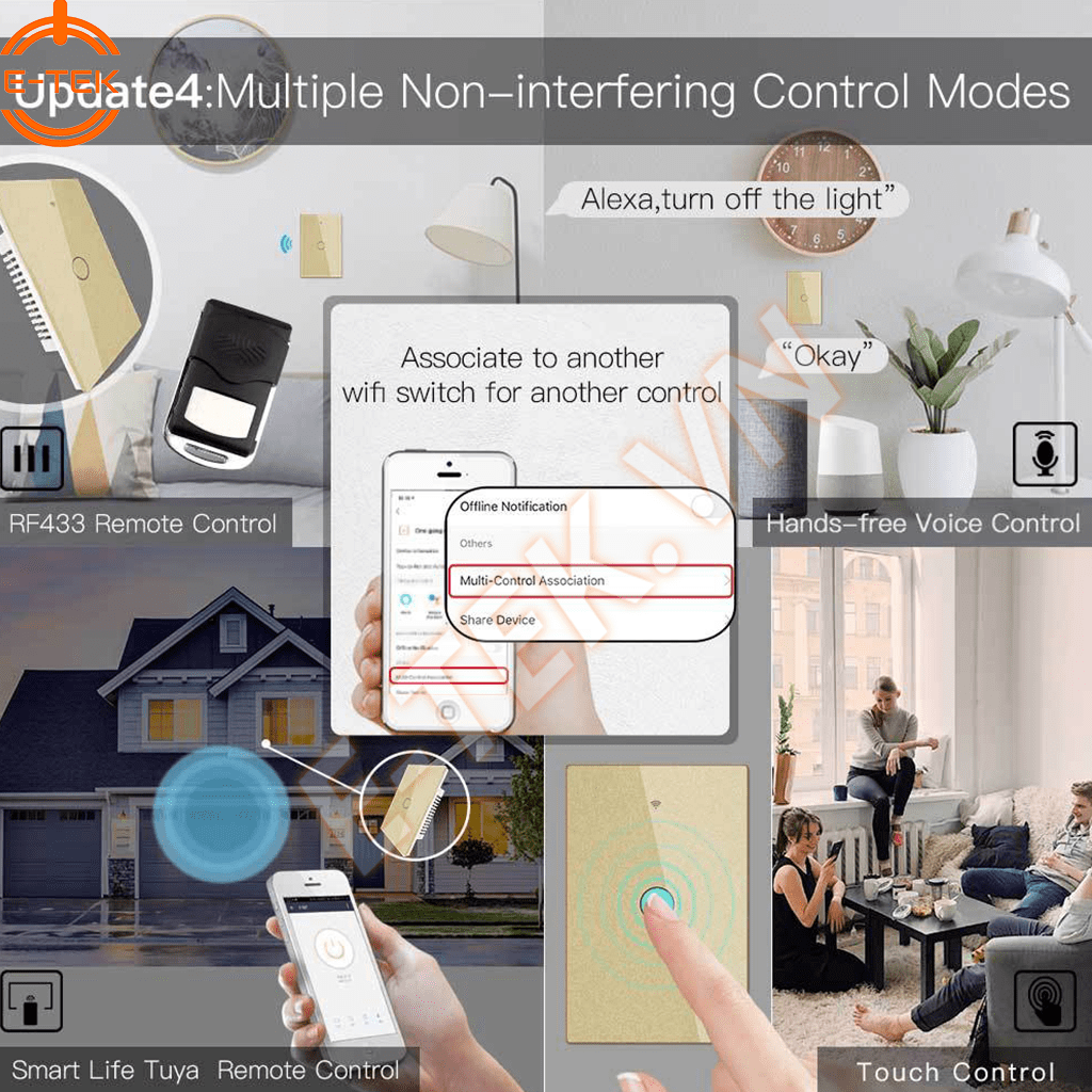 Công tắc thông minh TUYA điều khiển đa phương thức