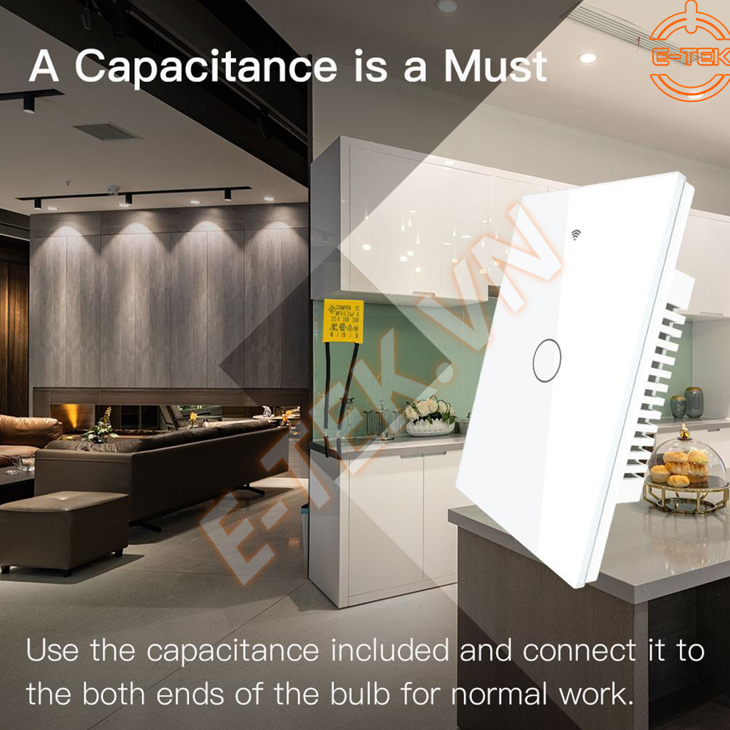 Có phiển bản công tắc cảm ứng wifi Tuya không cần dây N