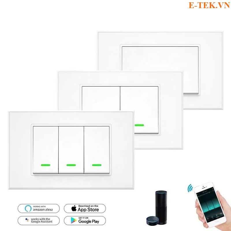 công tắc cơ wifi mặt chữ nhật
