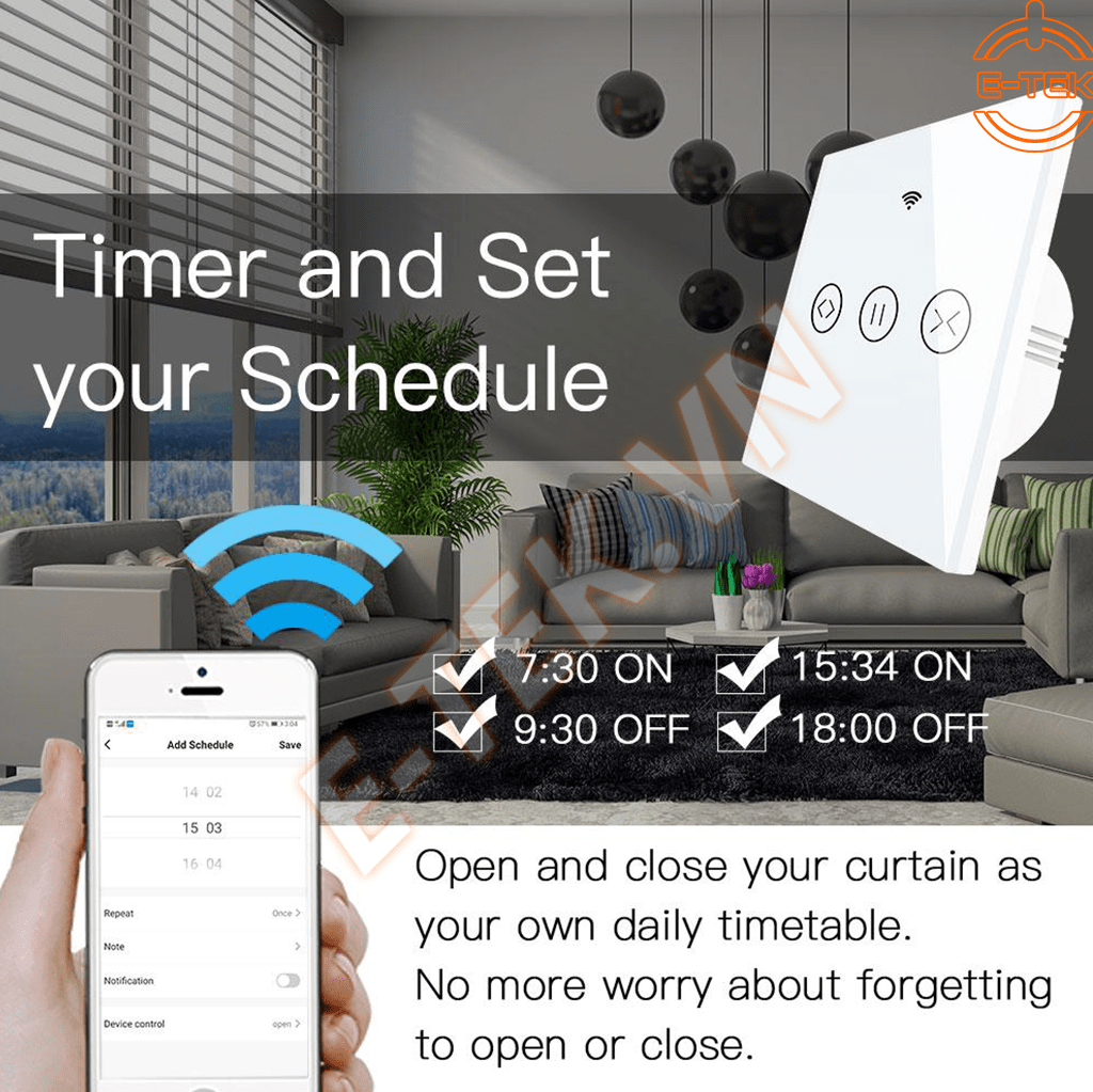 CÔNG TẮC ĐIỀU KHIỂN RÈM THÔNG MINH WIFI TUYA HẸN GIỜ 
