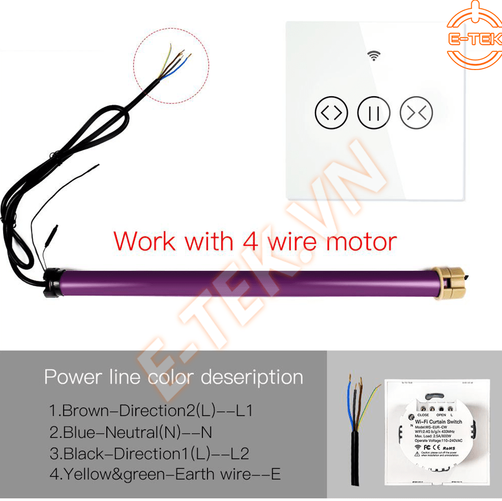 CÔNG TẮC ĐIỀU KHIỂN RÈM THÔNG MINH WIFI TUYA PHƯƠNG THỨC ĐẤU NỐI