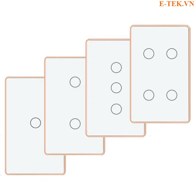 công tắc wifi tuya 1 - 4 nút cảm ứng viền vàng