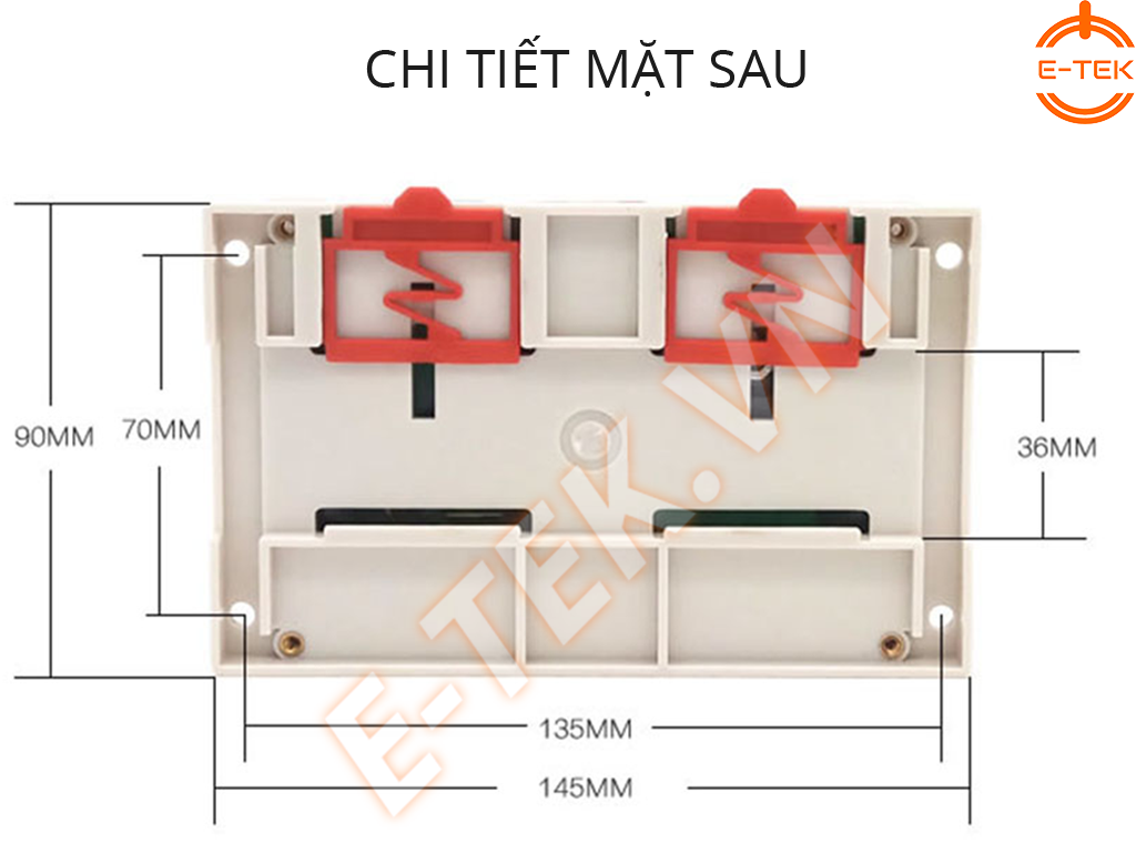 Công tắc thông minh SONOFF 4 Cổng 4CHR3  chi tiết kỹ thuật mặt sau